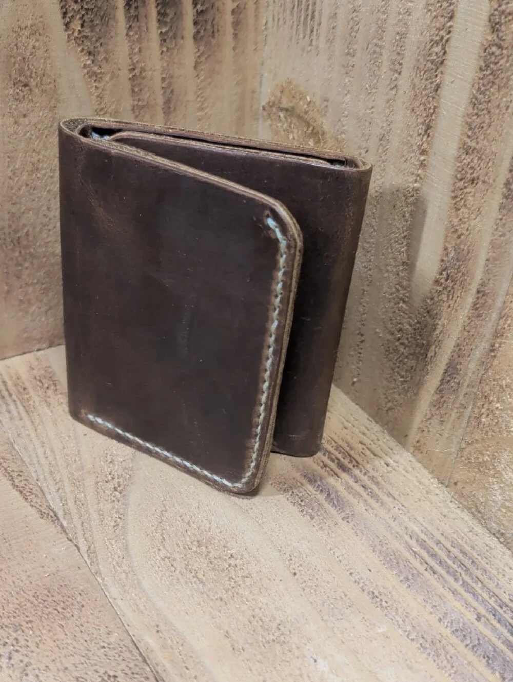 Handcrafted Brown Leather Card & Key Holder Wallet